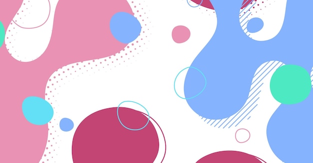 Un'onda liquida in stile Memphis astratta con uno sfondo colorato