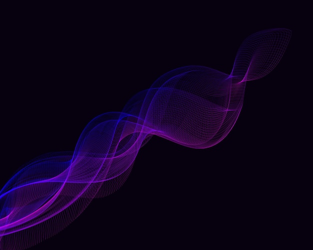 Un'ondata di molte linee colorate Linee ondulate astratte su uno sfondo bianco