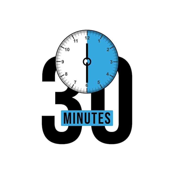 Vettore un orologio blu con il numero 3 sopra