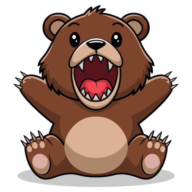 un orso dei cartoni animati con una grande bocca e dei grandi denti anteriori