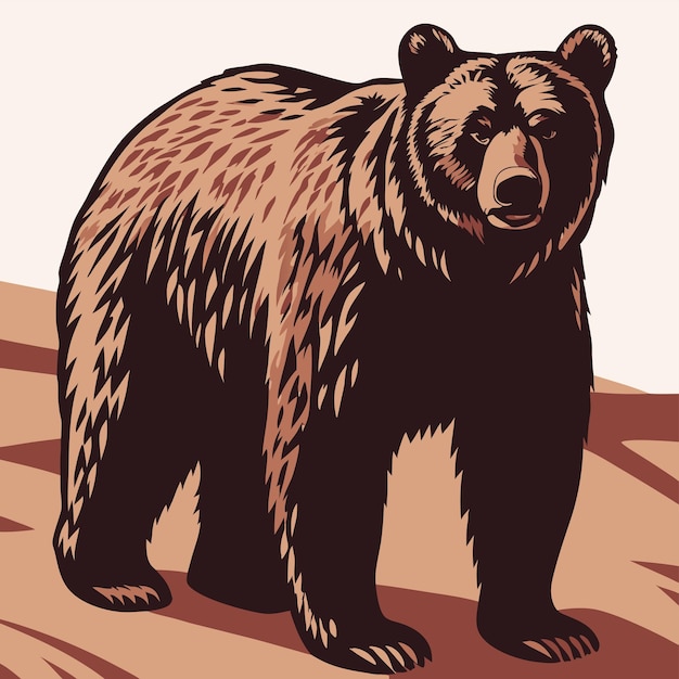 un orso marrone con una faccia marrone e uno sfondo marrone
