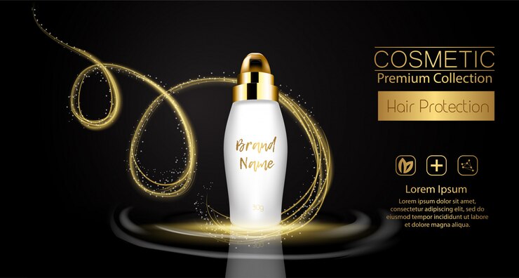 Un pacchetto cosmetico modello realistico. Spruzzata 3d di olio liquido. Spruzzi di olio di argan, confezione di prodotti cosmetici per la protezione dei capelli.