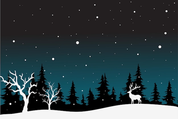 Un paesaggio invernale da favola sullo sfondo natalizio C'è una fantastica silhouette di alberi bianchi