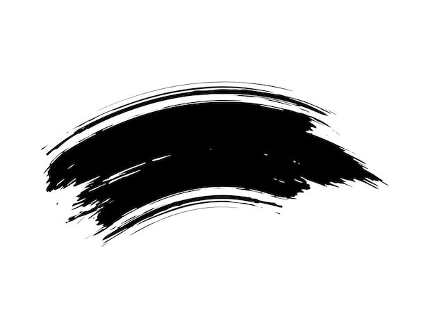 un pennello nero con una linea nera su di esso è disegnato in inchiostro nero