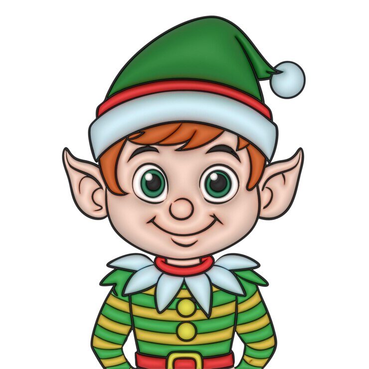 Vettore un personaggio di elfo natalizio 3d