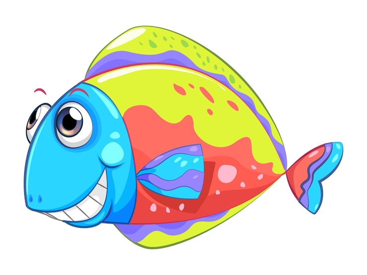 Vettore un pesce colorato con il naso rosso e il naso blu.