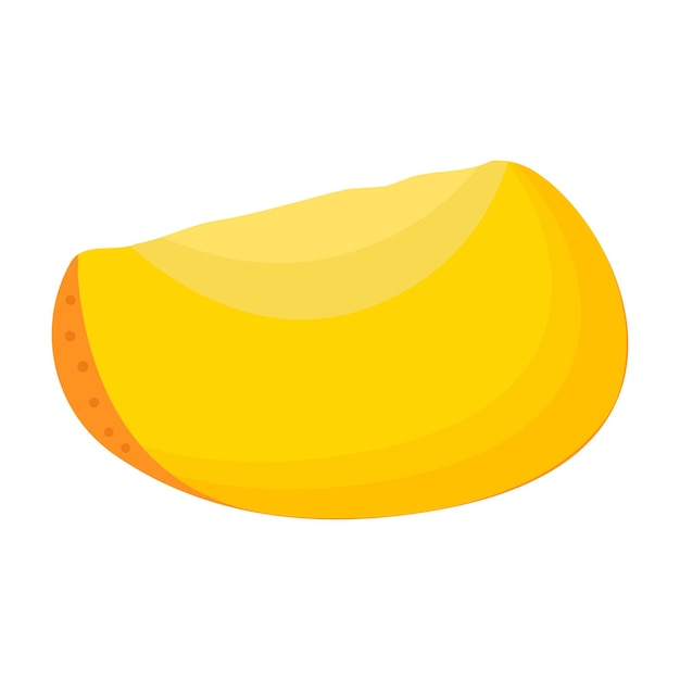 Un pezzo di mango isolato su sfondo bianco Illustrazione vettoriale piatta