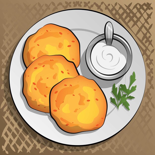 un piatto di pancake con un cucchiaio accanto