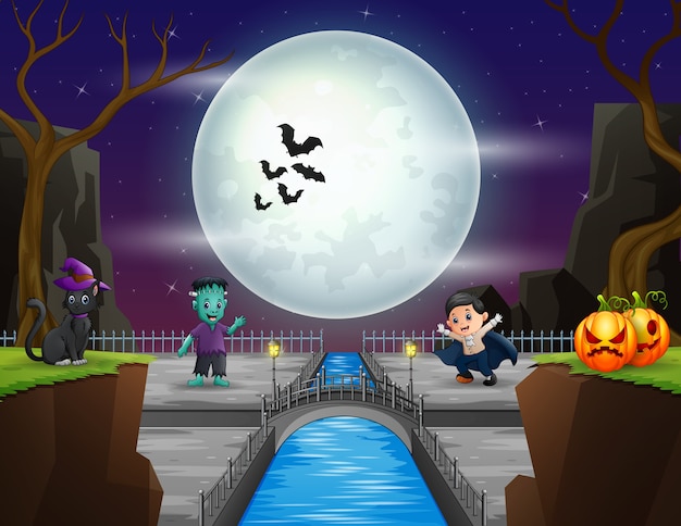 Un piccolo vampiro e Frankenstein nella notte di Halloween