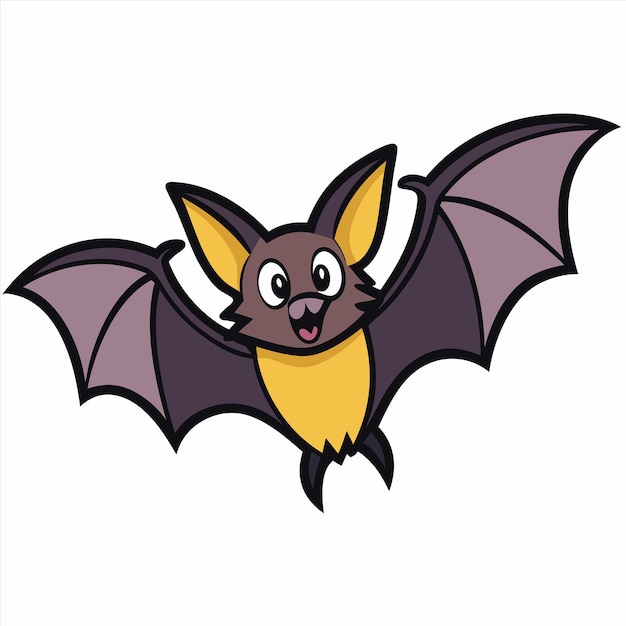 un pipistrello con una faccia gialla e corna su di esso