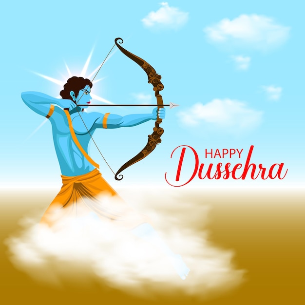 Un post sui social media che augura felicità per il festival di Dussehra