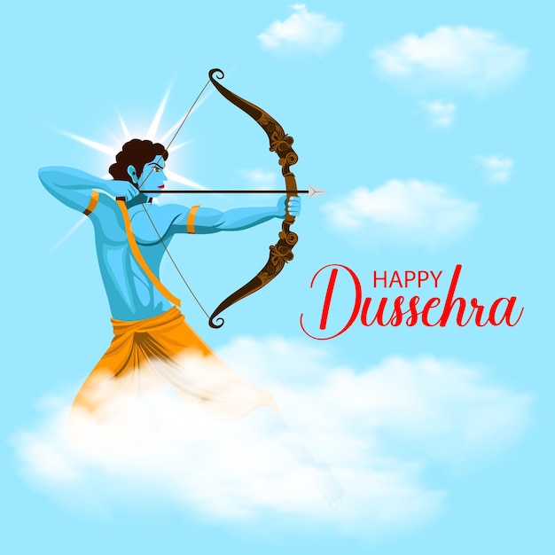 Un post sui social media che augura felicità per il festival di Dussehra