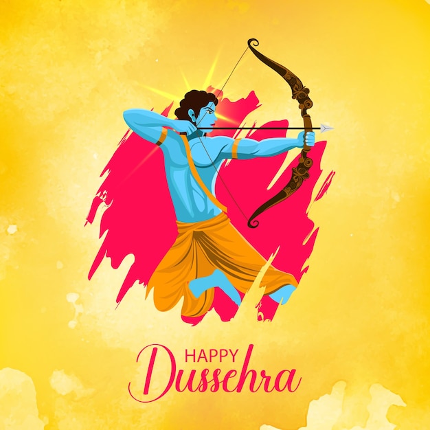 Un post sui social media che augura felicità per il festival di Dussehra