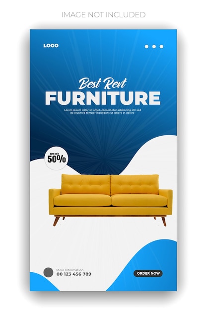 un poster blu per i migliori mobili del mondo