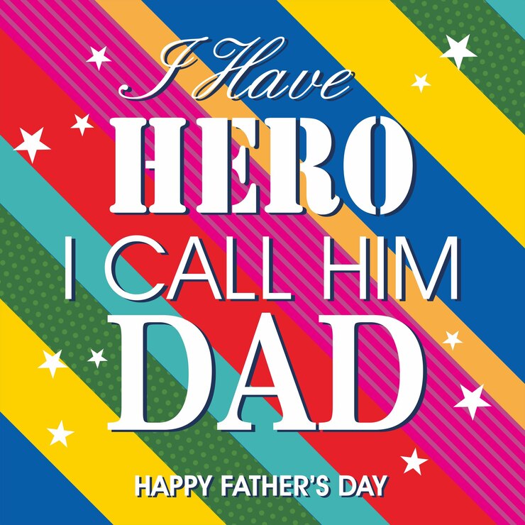 Vettore un poster colorato per un padre chiamato eroe io lo chiamo