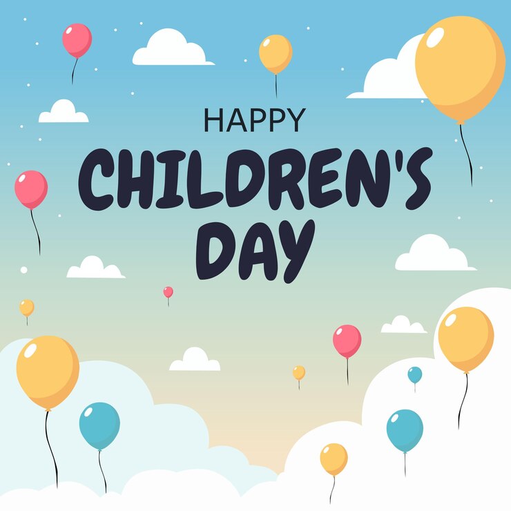 un poster con un felice giorno dei bambini