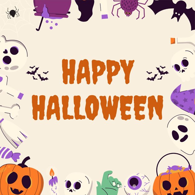 un poster con un felice Halloween su di esso con un tema felice Halloween