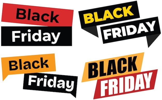 un poster con un mucchio di cartelli che dicono Black Friday