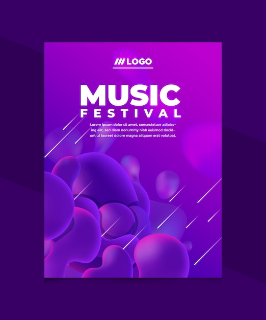 Un poster per festival musicali con sfondo viola