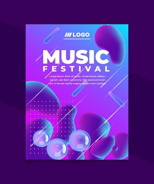 Un poster per il festival musicale con uno sfondo viola.