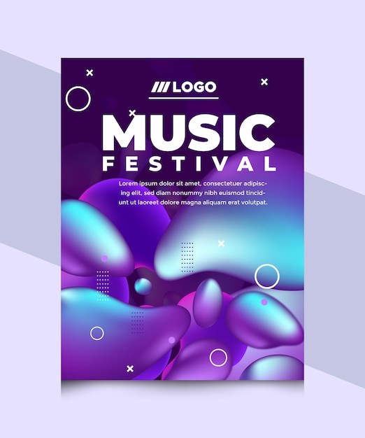 Un poster per il festival musicale con uno sfondo viola