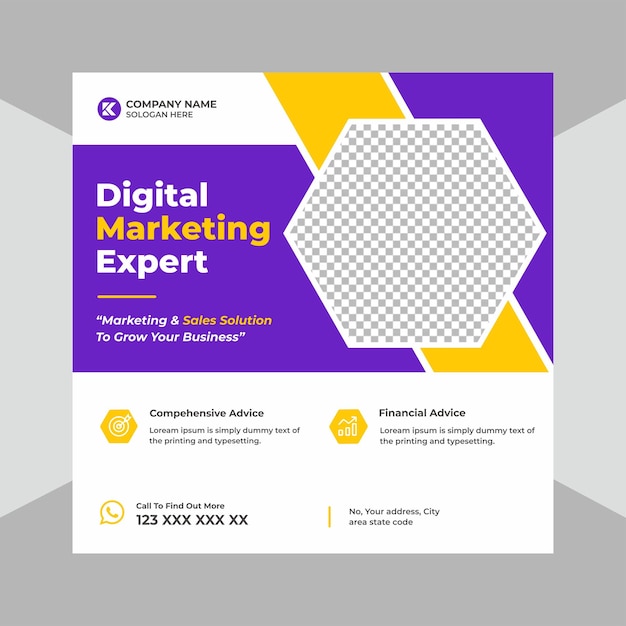 un poster per il marketing digitale con un marketing digitale