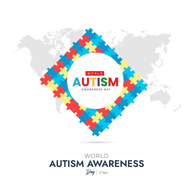 Un poster per la giornata mondiale della consapevolezza dell'autismo