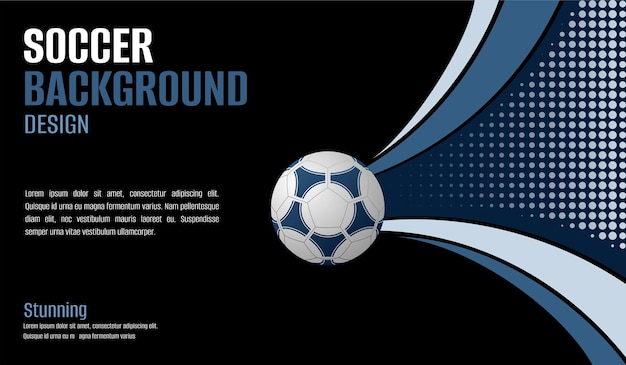 Un poster per un evento di palla da calcio Disegno di calcio con uno sfondo blu Sfondo di calcio
