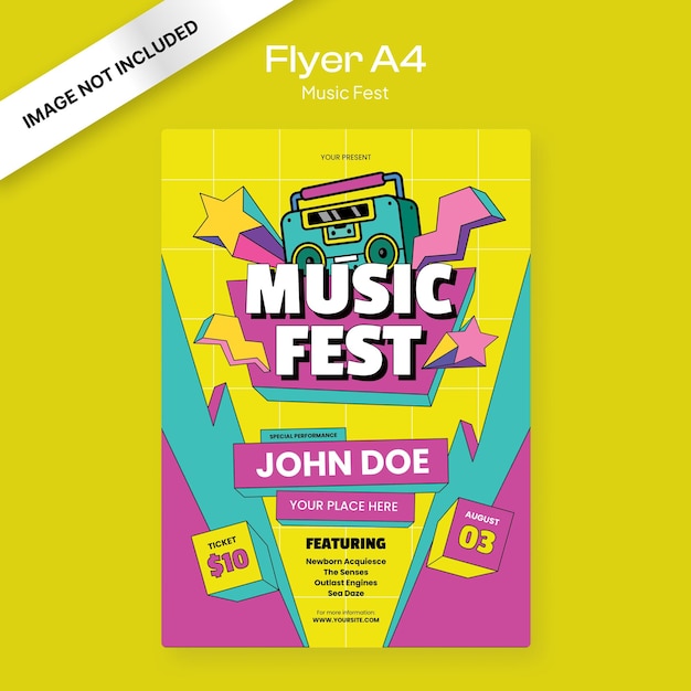 un poster per un festival musicale con le parole festival musicale su di esso