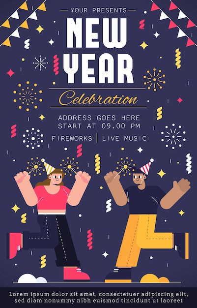 un poster per una celebrazione del nuovo anno