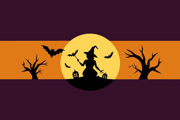 un poster per una strega strega con pipistrelli e pipistrelli