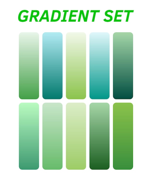 un poster verde e verde che dice " gradient set set set set "