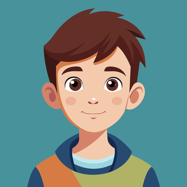 un ragazzo con un maglione che dice "è sorridente"