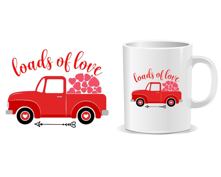 Vettore un sacco di amore felice giorno di san valentino citazioni tazza disegno vettoriale
