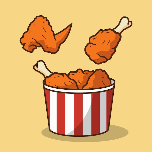 Un secchio pieno di pollo fritto