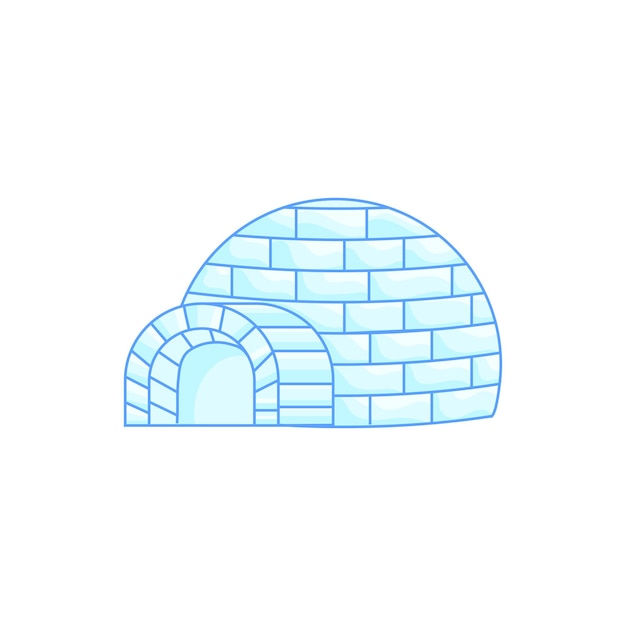 Un semplice disegno di una linea di un igloo una tradizionale casa di neve