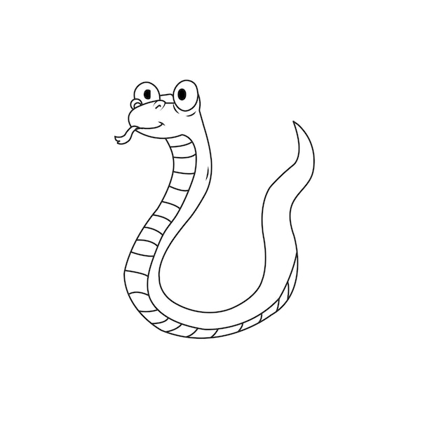 Un serpente con una grande bocca e un grande sorriso.