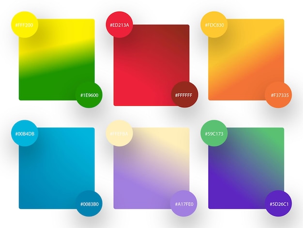 Un set colorato di diversi quadrati colorati sullo sfondo granulato