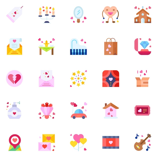 Un set di set di icone Love set La collezione include per il web design di app mobili