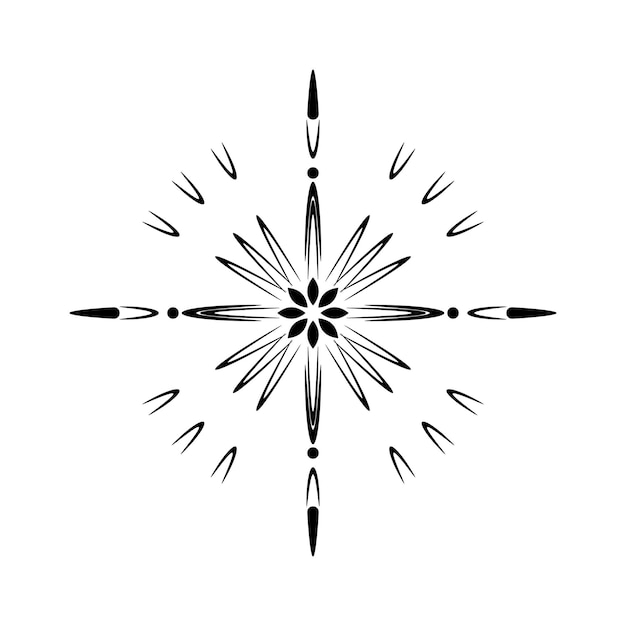 Un singolo fiocco di neve disegnato illustrazione vettoriale di Doodle isolato su uno sfondo bianco Elemento invernale