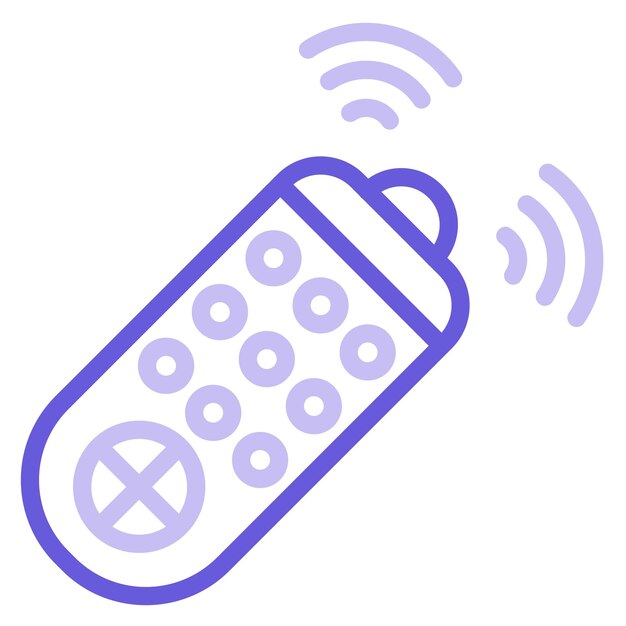 un telefono cellulare blu e viola con un segno di pace su di esso