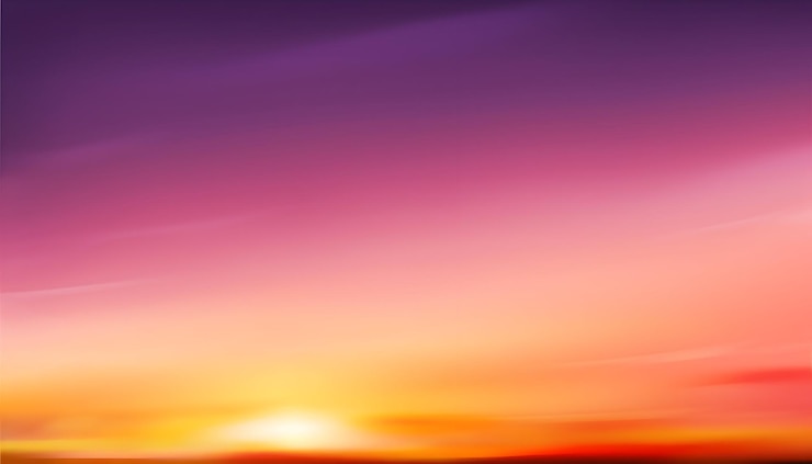 Vettore un tramonto mozzafiato sull'orizzonte con colori vivaci e un'atmosfera da sogno