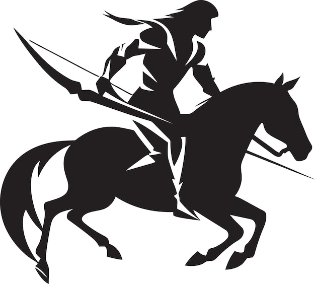 un uomo a cavallo con una spada e una spada