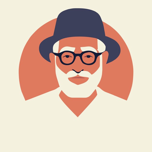 Un uomo all'avanguardia della moda che indossa un cappello disegna un'illustrazione vettoriale Generative Ai