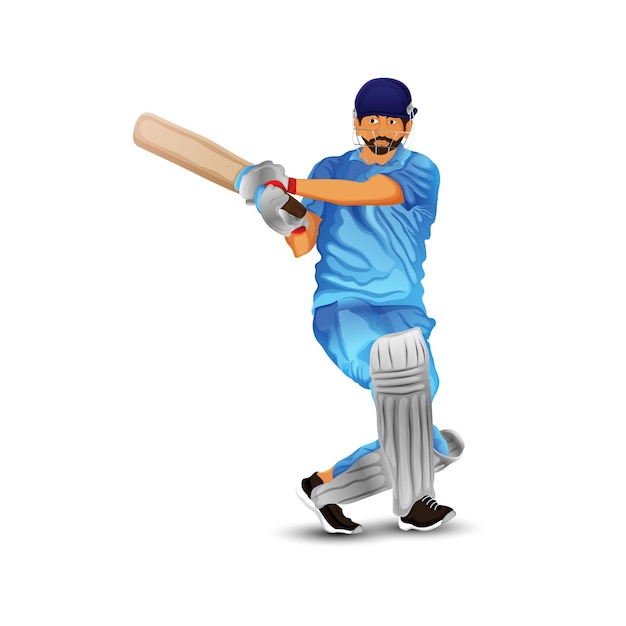 Un uomo che gioca illustrazione vettoriale di cricket
