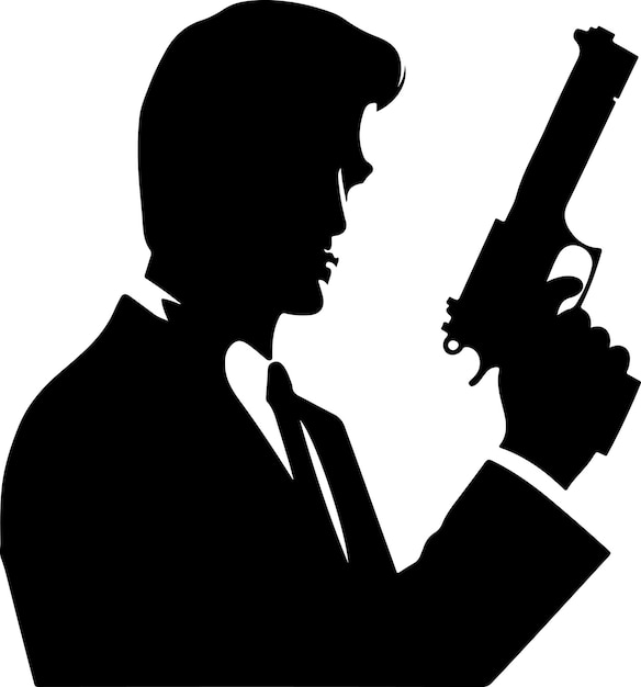 un uomo minimalista con una silhouette vettoriale di pistola un uomo tiene una pistola vettoriale 5
