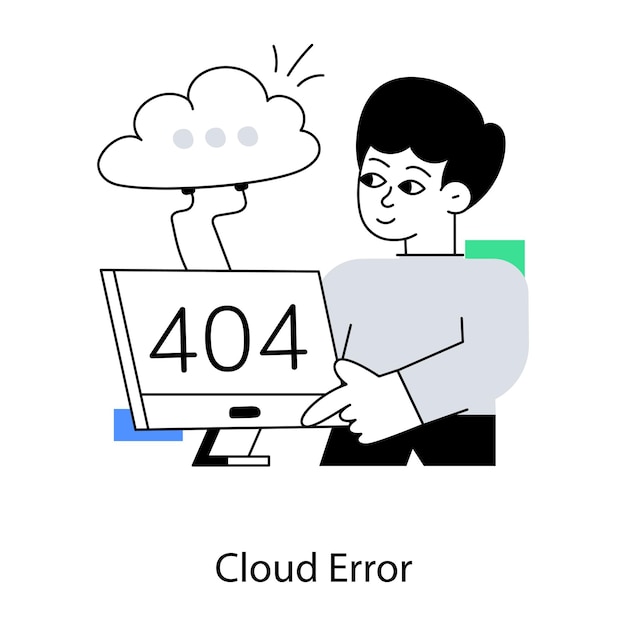 Un uomo sta guardando lo schermo di un computer con l'errore 404 scritto sopra.