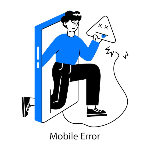 un uomo tiene un cartello che dice mobile