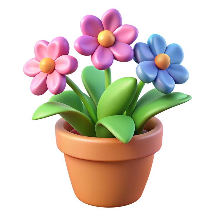 un vaso con fiori in esso che è dipinto con colori diversi