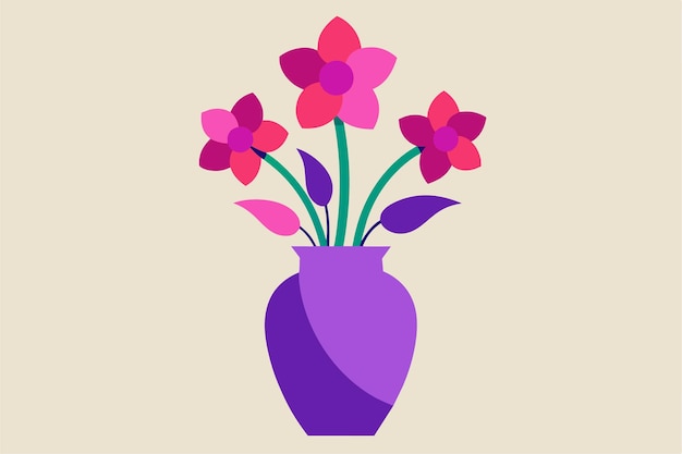 un vaso viola con dei fiori e un'immagine di un vaso con le parole fiori
